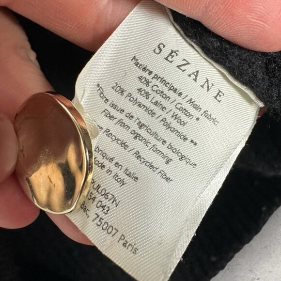 Sezane Wool Lucas Jumper Sweater Black Knit Size Small French - Picture 9 of 16